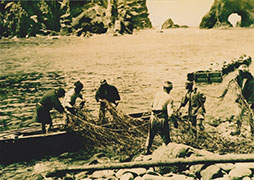 Japanese fishermen actively
involved in fishing on and around
Takeshima. (1930s)